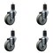 Service Caster 4'' SS Gray Poly Wheel Swivel 1-5/8'' Expanding Stem Caster Set, 4PK SCC-SSEX20S414-PPUB-158-4 - alternate 1